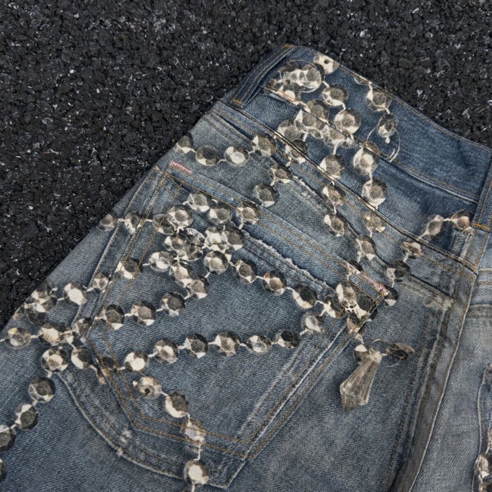 Acne Studios 3D printed crystal bow printed jeans - Picture 4 of 7